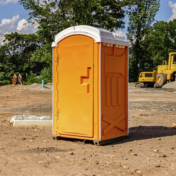 how often are the porta potties cleaned and serviced during a rental period in Mutual OK